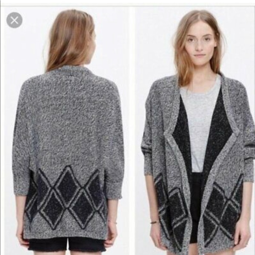 Madewell Gray and Black Cardiga